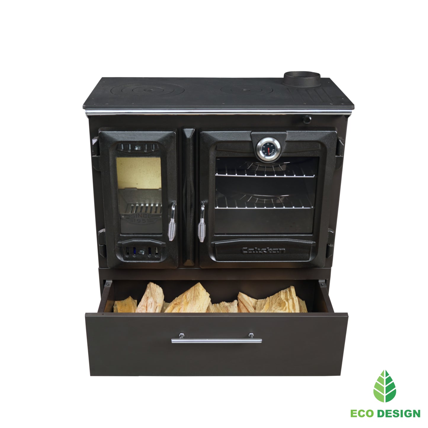 CALISKAN 216 BOX – Gusseisen Holzofen mit Backofen und Kochplatte – 8,4 kW
