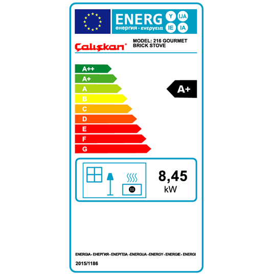 CALISKAN 216 – Gusseisen Holzofen mit Backofen und Kochplatte – 8,4 kW