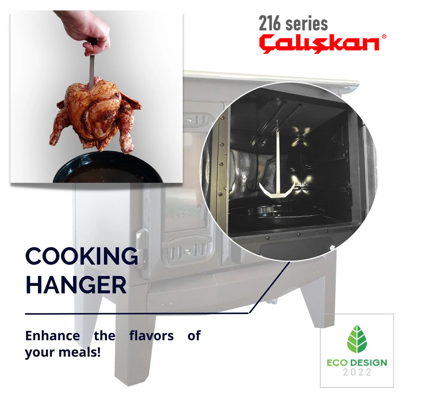 CALISKAN 216 BOX – Gusseisen Holzofen mit Backofen und Kochplatte – 8,4 kW