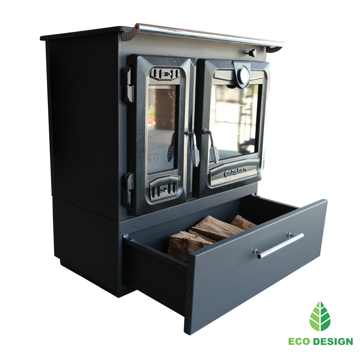 CALISKAN 216 BOX – Gusseisen Holzofen mit Backofen und Kochplatte – 8,4 kW